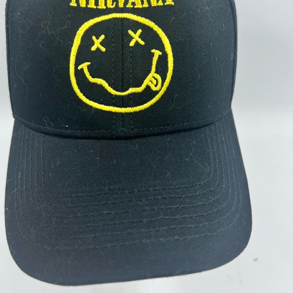 Nirvana Snapback Hat Cap Black Smiley Face Logo Licensed 2021 - Picture 3 of 11